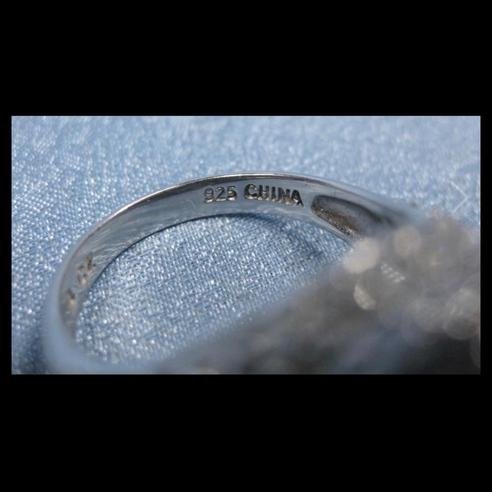 🤩GORGEOUS CUBIC AND STERLING COCKTAIL RING SIZE 10💕 NEW😊 - Picture 4 of 9